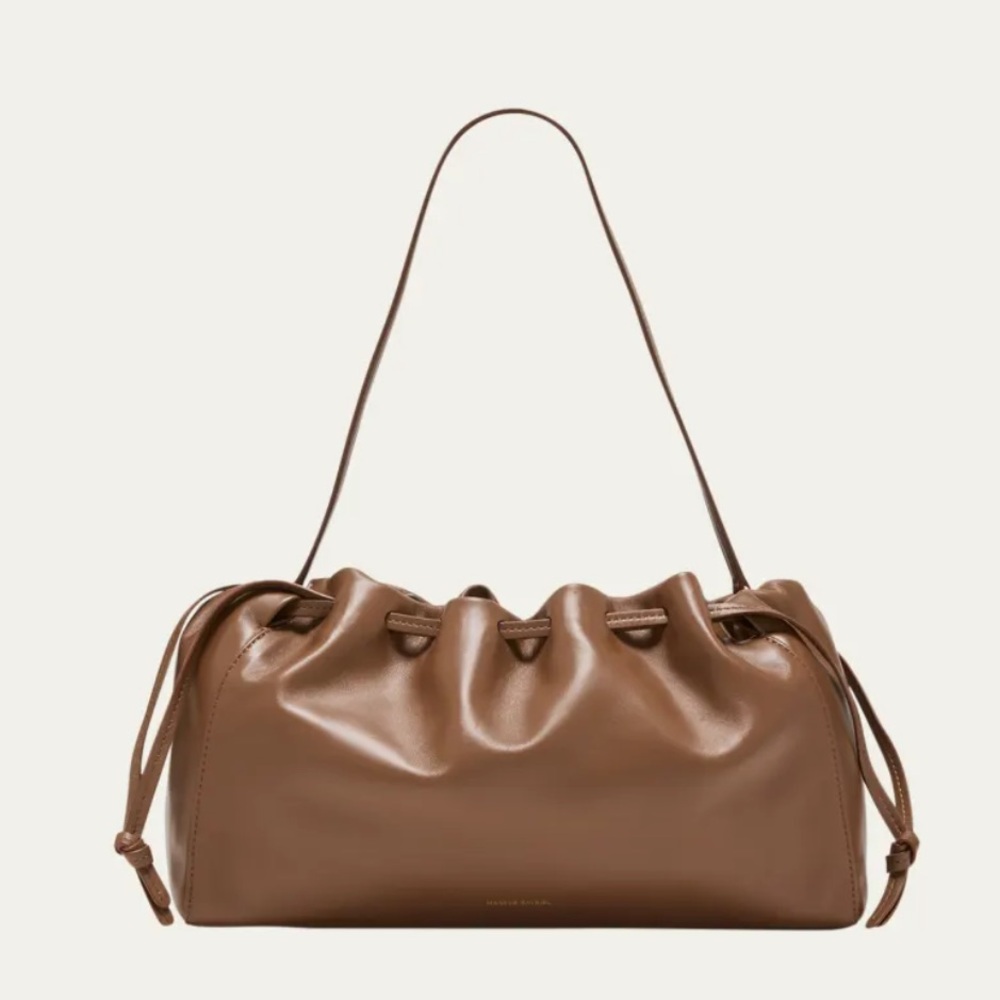 Mansur Gavriel Tan Leather Drawstring Shoulder Bag